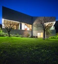 Concrete house, night scene Royalty Free Stock Photo