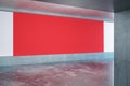 Concrete interior with red billboard Royalty Free Stock Photo