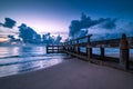 Concrete jetty along side to the sea Royalty Free Stock Photo