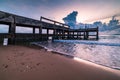 Concrete jetty along side to the sea Royalty Free Stock Photo