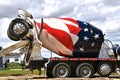 Concrete leaving a ready mix-truck