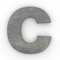 Concrete letter C isolated on white background