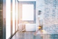 Concrete and marble bathroom interior toned Royalty Free Stock Photo