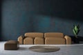 Concrete minimalistic living room interior Royalty Free Stock Photo