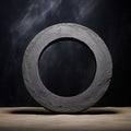 Concrete Minimalistic Round Picture Frame. Royalty Free Stock Photo