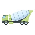 Concrete mix icon cartoon vector. Cement truck
