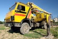 Concrete mix pump truck