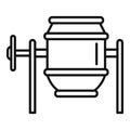 Concrete mixer icon, outline style