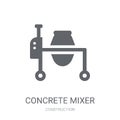 Concrete mixer icon. Trendy Concrete mixer logo concept on white