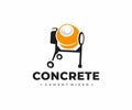 Concrete mixer logo design. Cement mixer machine vector design Royalty Free Stock Photo