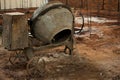 Concrete mixer placed at a construction site Royalty Free Stock Photo