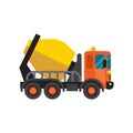 Concrete mixer truck cement industry equipment machine vector. Royalty Free Stock Photo