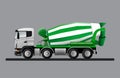 Concrete mixer truck. Construction machinery. Flat vector illustration