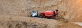 Concrete mixer truck on construction site Royalty Free Stock Photo