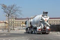 Concrete Mixer Truck Construction Site Royalty Free Stock Photo