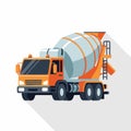 Concrete Mixer Truck Flat Design Illustration Royalty Free Stock Photo