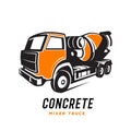 Concrete mixer truck logo, emblem abstract . Royalty Free Stock Photo