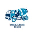 Concrete mixer truck logo, emblem abstract . Royalty Free Stock Photo
