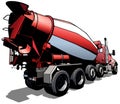 Concrete Mixer Truck from Rear View Royalty Free Stock Photo