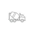 Concrete mixer truck vector icon isolated on white background Royalty Free Stock Photo