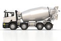 Concrete mixer truck on white background