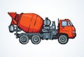 Concrete mixer. Vector drawing Royalty Free Stock Photo