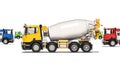 Concrete Mixers in Different Colors and Directions