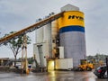 Concrete Mixing Plant on Rainy Morning, Sydney, Australia