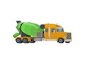 Concrete mixing truck vector. Flat design