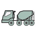 Concrete mixing truck. Vector illustration decorative design