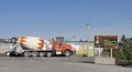 Concrete mixing truck yard Royalty Free Stock Photo