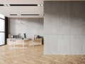 Concrete open space office interior with blank wall Royalty Free Stock Photo