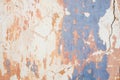 Concrete orange and blue colorful wall surface texture. Abstract grunge bright color background with aging effect Royalty Free Stock Photo