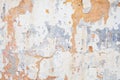 Concrete orange and blue colorful wall surface texture. Abstract grunge bright color background with aging effect Royalty Free Stock Photo