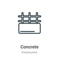 Concrete outline vector icon. Thin line black concrete icon, flat vector simple element illustration from editable construction Royalty Free Stock Photo