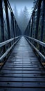 Metal Bridge In Dark Moody Landscape: 8k Resolution Adventure Themed