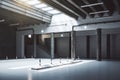 Concrete parking garage underground interior with columns Royalty Free Stock Photo