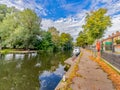 Concrete footpath along the River Wensum, Norwich, Norfolk