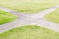 Concrete pathway and green grass at park Royalty Free Stock Photo