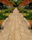 Concrete Pathway in the park Royalty Free Stock Photo