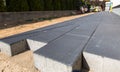 Concrete paver blocks laid near the house Royalty Free Stock Photo