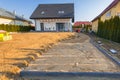 Paver blocks laid near the house Royalty Free Stock Photo