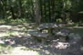 Concrete picnic table in a park