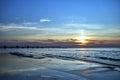 concrete pier on the Baltic Sea In the evening in Miedzyzdroje Royalty Free Stock Photo