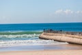 Pier Fishermen Blue Waves Royalty Free Stock Photo