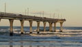 Concrete pier in late afternoon glow. Royalty Free Stock Photo