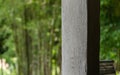 Concrete pillar with bamboo forest