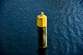 A concrete pillars in the water of a lake in Berlin