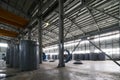 Concrete pipe factory warehouse Royalty Free Stock Photo