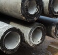 Concrete pipes tubes. Construction material